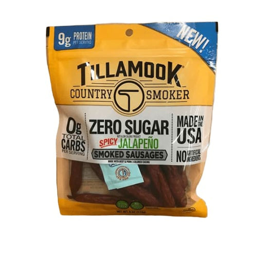 Tillamook Country Smoker Zero Sugar Smoked Sausage Sticks, Spicy Jalapeno, 4 oz - ShelHealth.Com