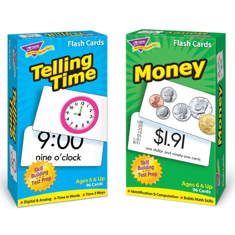 Time And Money Flash Cards Asst Skill Drill (Pack of 2) - Flash Cards - Trend Enterprises Inc.