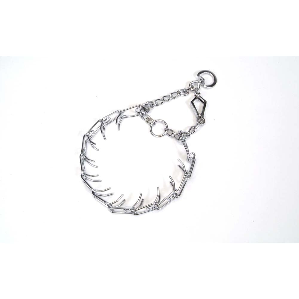 Titan Prong Training w/ 1-Handed Quick Release Snap Dog Collar Nickel Chrome 4 mm x 22 in - Pet Supplies - Titan Chain