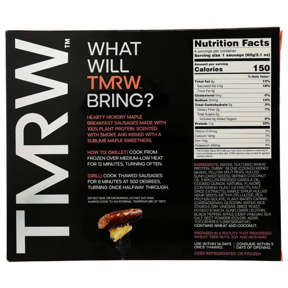 TMRW FOODS Grocery > Frozen TMRW FOODS: The Sausage Hearty Hickory Maple, 8.5 oz