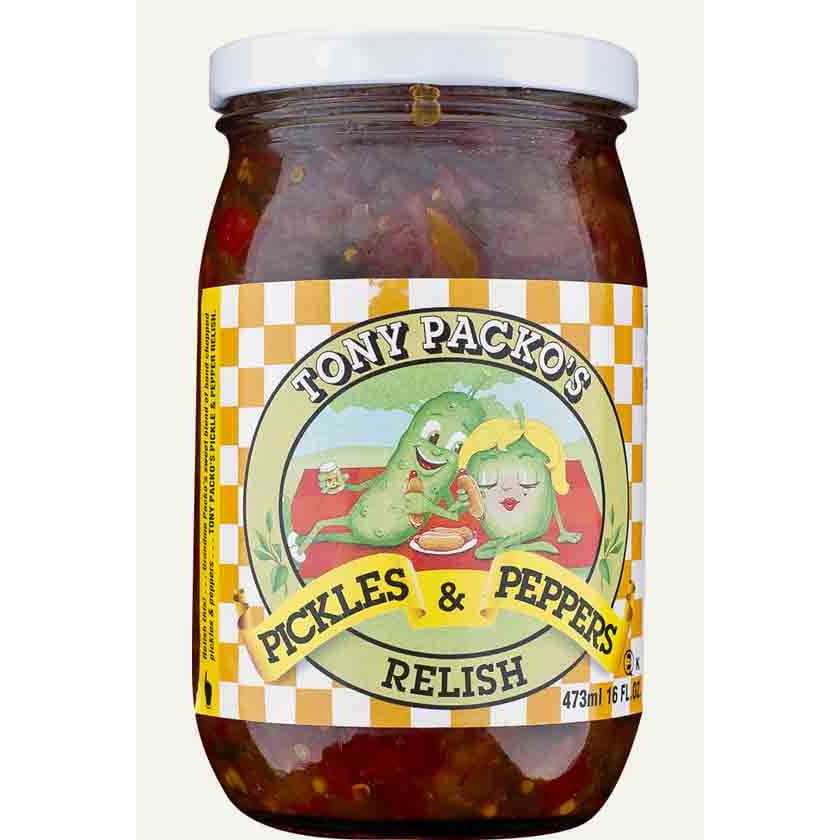 TONY PACKOS Grocery > Pantry > Condiments TONY PACKOS: Packo Pickle & Pepper Relish 1, 16 oz