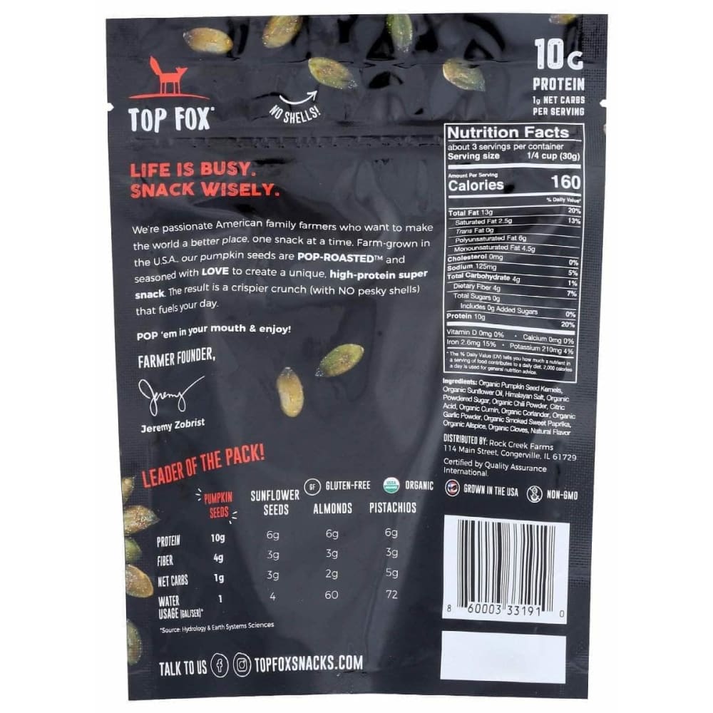 TOP FOX Top Fox Seeds Pmpkn Rstd Chl Lime, 3.5 Oz