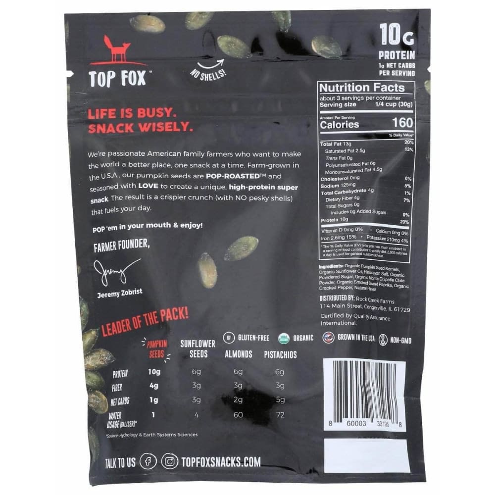 TOP FOX Top Fox Seeds Pmpkn Rstd Spcy Chp, 3.5 Oz