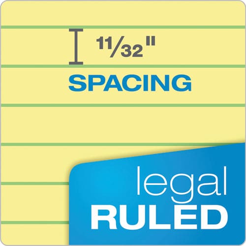 TOPS Docket Ruled Perforated Pads Wide/legal Rule 50 Canary-yellow 8.5 X 11.75 Sheets 12/pack - School Supplies - TOPS™