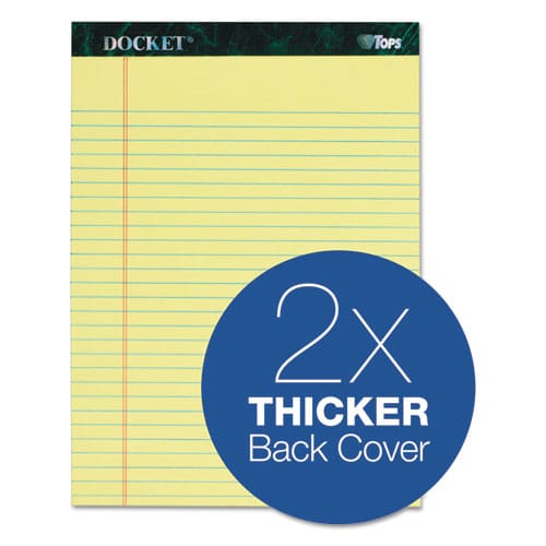 TOPS Docket Ruled Perforated Pads Wide/legal Rule 50 Canary-yellow 8.5 X 11.75 Sheets 6/pack - School Supplies - TOPS™