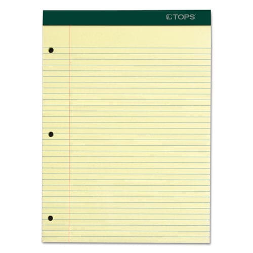 TOPS Double Docket Ruled Pads With Extra Sturdy Back Wide/legal Rule 100 Canary-yellow 8.5 X 11.75 Sheets - School Supplies - TOPS™