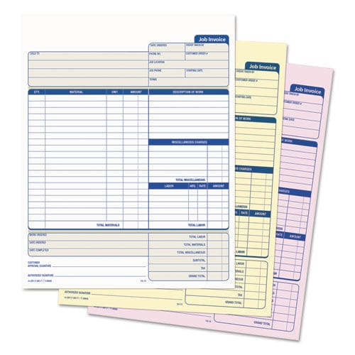 TOPS Job Invoice Snap-off Triplicate Form Three-part Carbonless 8.5 X 11.63 50 Forms Total - Office - TOPS™