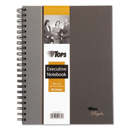 TOPS Royale Wirebound Business Notebooks 1 Subject Medium/college Rule Black/gray Cover 11.75 X 8.25 96 Sheets - Office - TOPS™