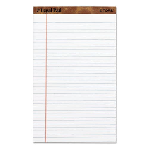 TOPS the Legal Pad Plus Ruled Perforated Pads With 40 Pt. Back Wide/legal Rule 50 White 8.5 X 14 Sheets Dozen - School Supplies - TOPS™