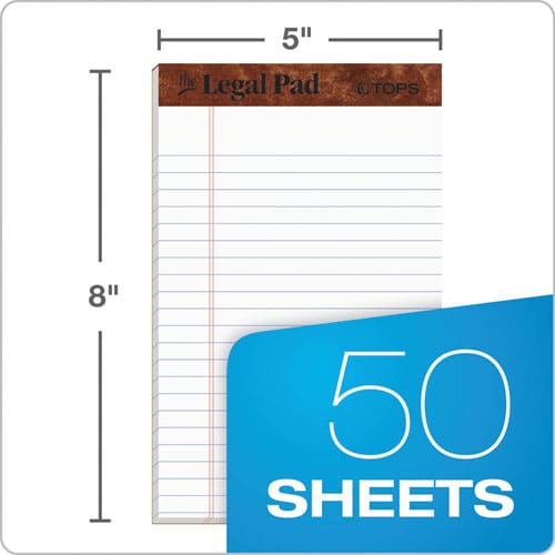 TOPS the Legal Pad Ruled Perforated Pads Narrow Rule 50 White 5 X 8 Sheets Dozen - School Supplies - TOPS™