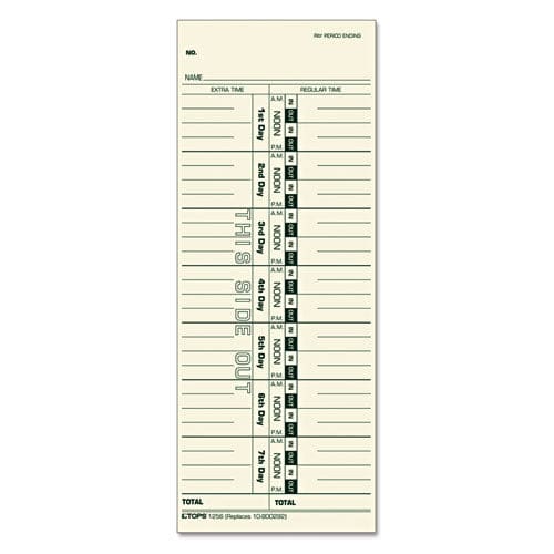 TOPS Time Clock Cards Replacement For 3200 One Side 3.5 X 10.5 500/box - Office - TOPS™