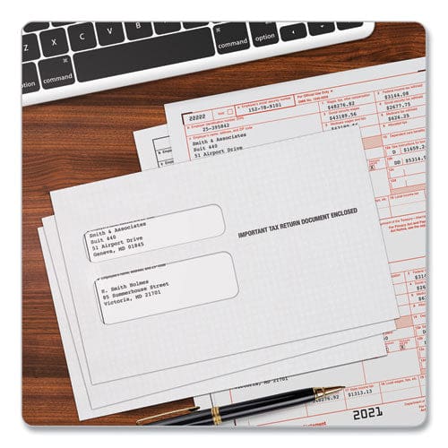 TOPS W-2 Laser Double Window Envelope Commercial Flap Gummed Closure 5.63 X 9 White 50/pack - Office - TOPS™