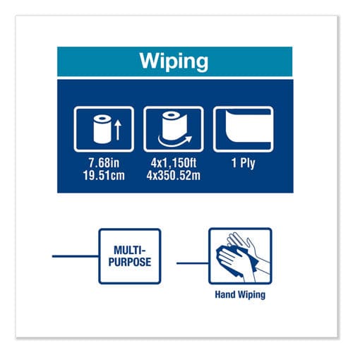 Tork Basic Paper Wiper Roll Towel 7.68 X 1,150 Ft White 4 Rolls/carton - Janitorial & Sanitation - Tork®
