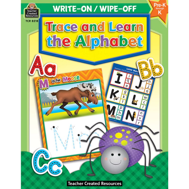 Trace And Learn The Alphbt Write-On Wipe-Off (Pack of 10) - Letter Recognition - Teacher Created Resources