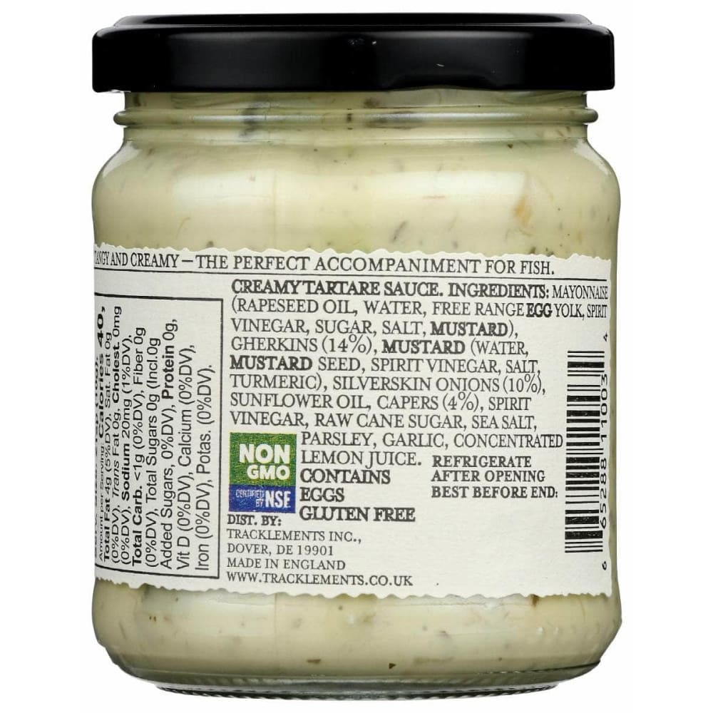 TRACKLEMENTS Grocery > Pantry > Condiments TRACKLEMENTS: Creamy Tartare Sauce, 7 oz