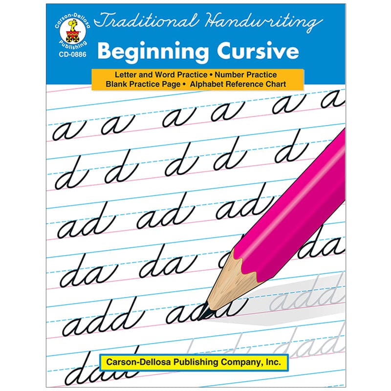 Traditional Handwriting Beginning Cursive Resource Book Gr 4-8 (Pack of 8) - Handwriting Skills - Carson Dellosa Education
