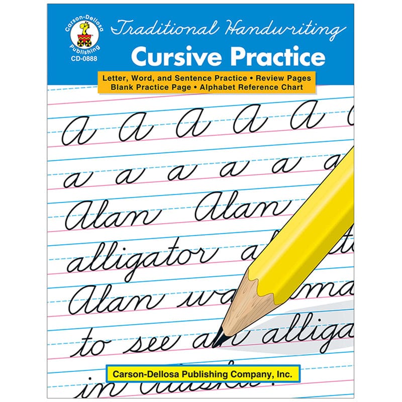 Traditional Handwriting Cursive Practice Resource Book (Pack of 8) - Handwriting Skills - Carson Dellosa Education