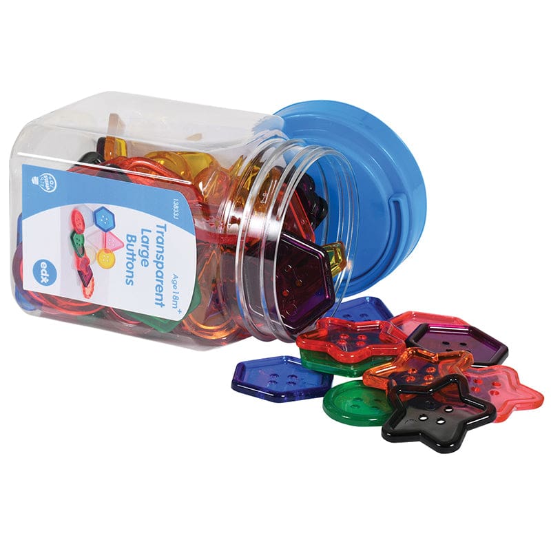 Transparent Large Buttons Mini Jar (Pack of 2) - Hands-On Activities - Learning Advantage