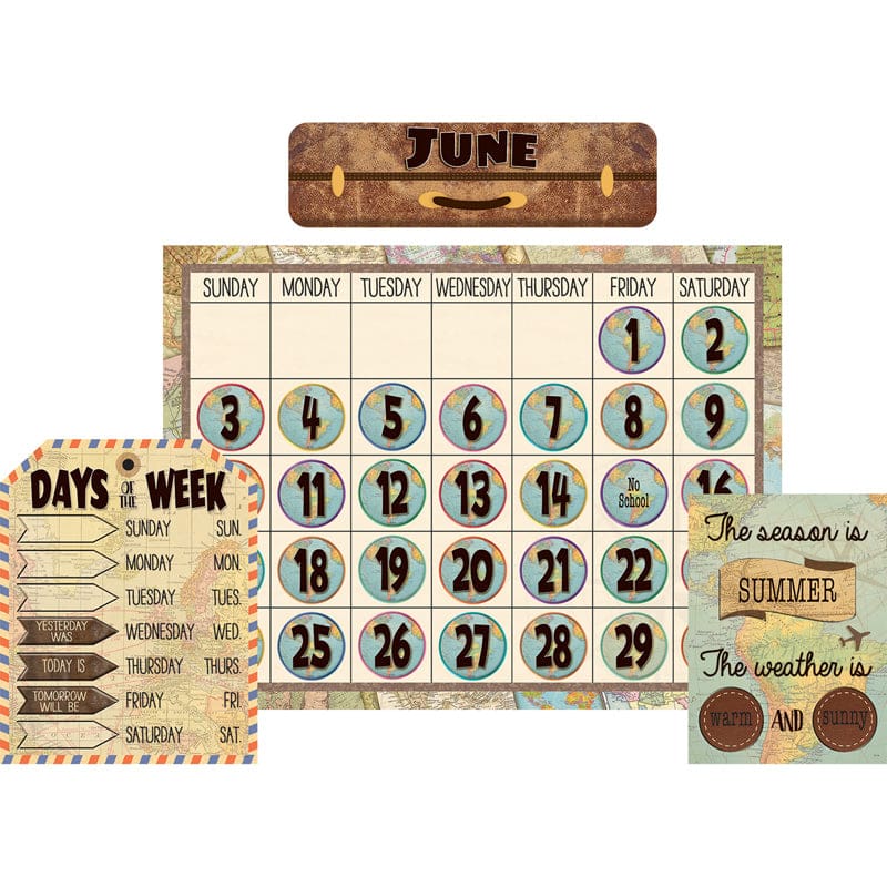 Travel The Map Calendar Bb St (Pack of 3) - Calendars - Teacher Created Resources