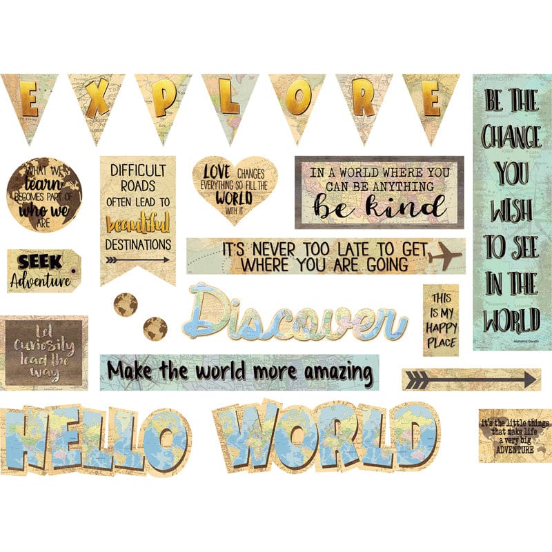 Travel The Map Mini Bulletin Board (Pack of 6) - Classroom Theme - Teacher Created Resources