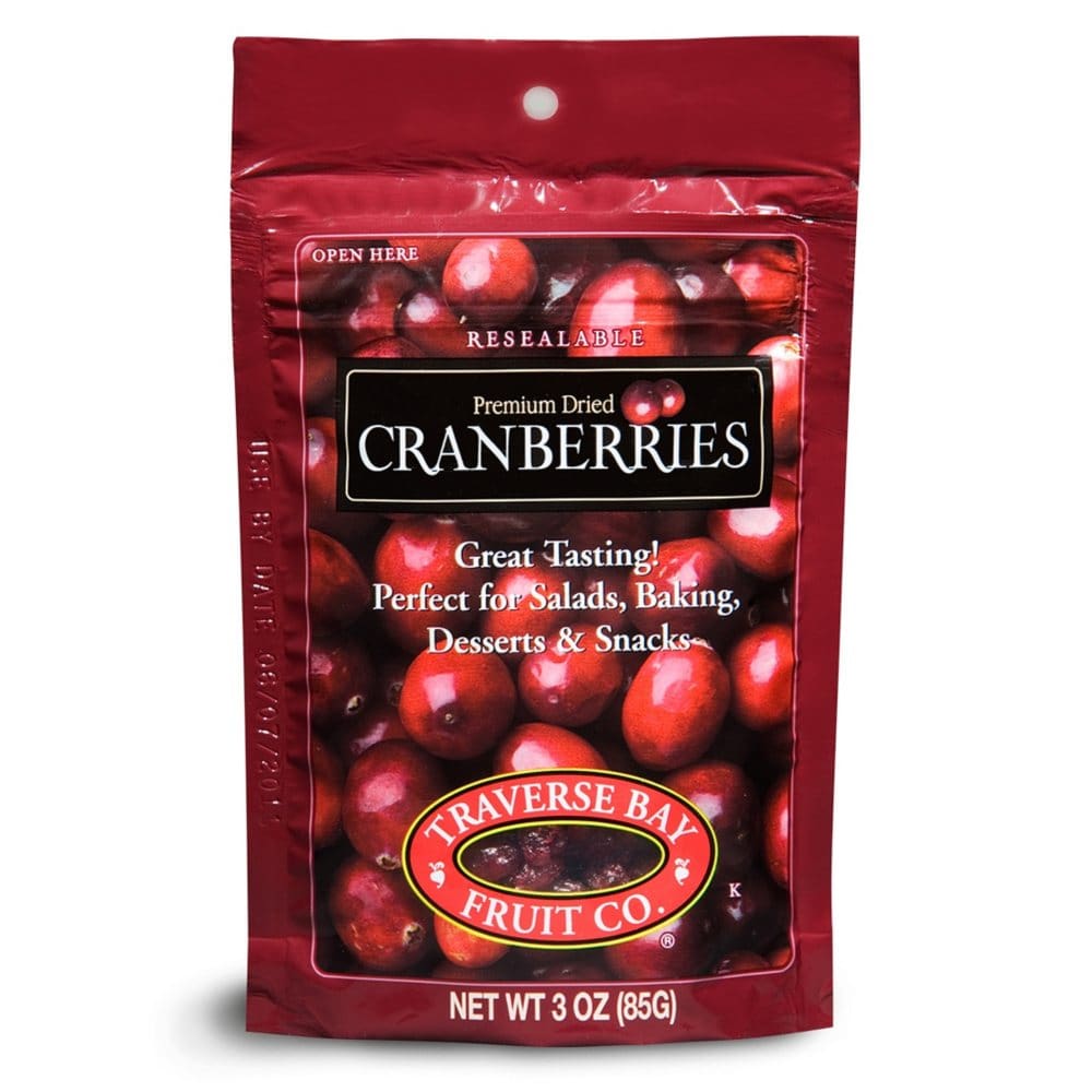 Traverse Bay Fruit Co. Premium Dried Cranberries (3 oz. 12 ct.) - Dried Fruit & Raisins - Traverse Bay