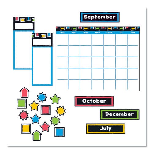 TREND Bold Strokes Wipe-off Calendar Bulletin Board Set 18 X 26.5 Assorted Colors 30 Pieces - School Supplies - TREND®