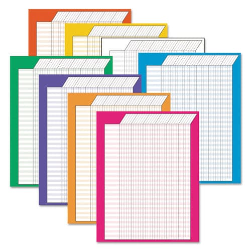 TREND Jumbo Vertical Incentive Chart Pack 22 X 28 Vertical Orientation Assorted Colors With Assorted Borders 8/pack - School Supplies -
