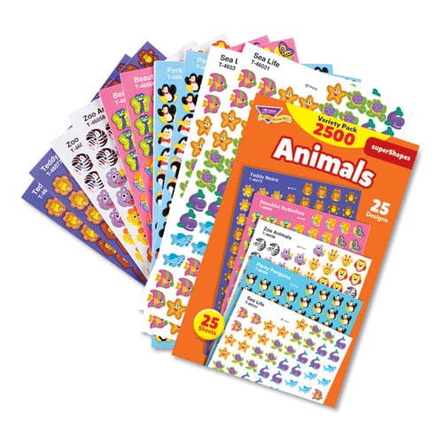 TREND Superspots And Supershapes Sticker Packs Animal Antics Assorted Colors 2,500 Stickers - School Supplies - TREND®