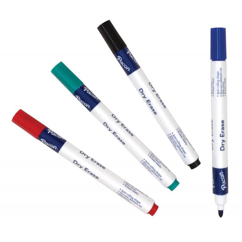 Triangular Dry Erase Markers 4 Clrs Bullet Tip (Pack of 8) - Markers - Dixon Ticonderoga Co - Pacon