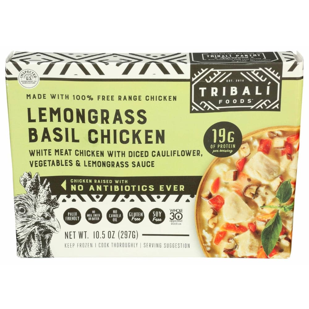 TRIBALI Grocery > Frozen TRIBALI Lemongrass Basil Chicken Meal, 10.5 oz