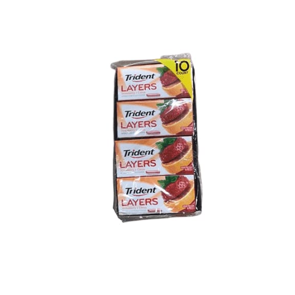 Trident Layers Strawberry and Tangy Citrus (14 ct, 10 packs.) - ShelHealth.Com