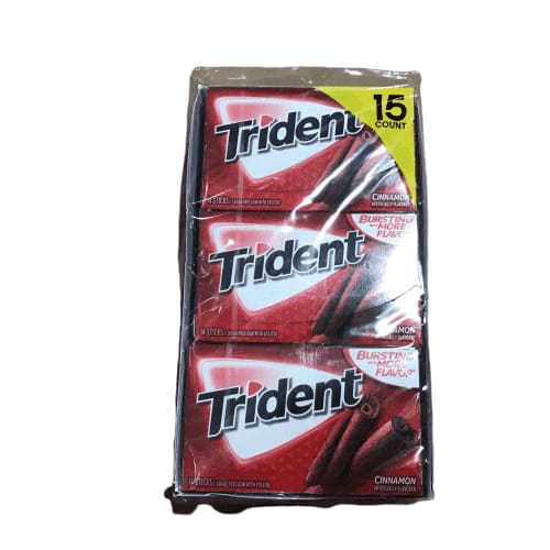 Trident Sugar Free Gum, Cinamon, 14 Pieces, 15 Packs - ShelHealth.Com