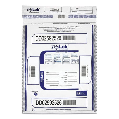 TripLOK Deposit Bag Plastic 12 X 16 White 100/pack - Office - TripLOK™