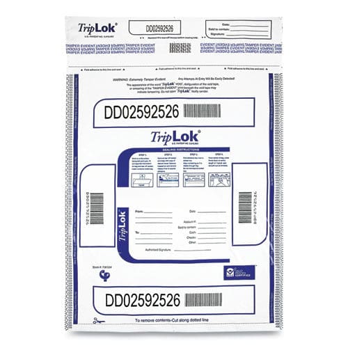 TripLOK Deposit Bag Plastic 12 X 16 White 100/pack - Office - TripLOK™