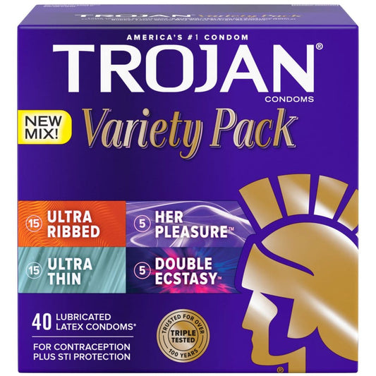 Trojan Variety Pack Premium Latex Condoms (40 ct.) - More Eligible HSA & FSA Items - Trojan