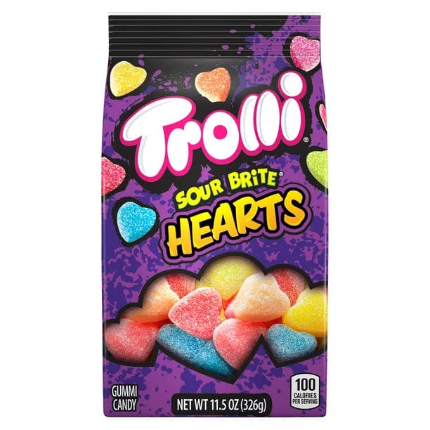 Trolli Valentine’s Day Sour Brite Gummi Hearts 11.5 oz Bag - Trolli
