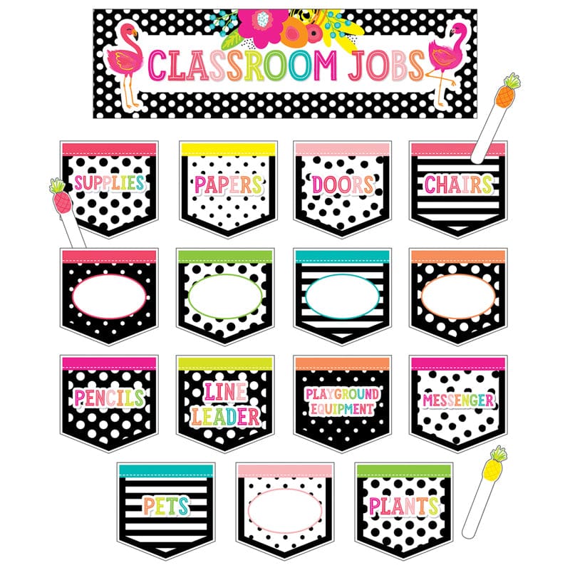 Tropical Classroom Jobs Mini Bb Set Simply Stylish (Pack of 6) - Classroom Theme - Carson Dellosa Education