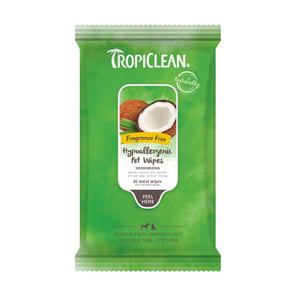 TropiClean Deep Cleaning Wipes for Dogs 1ea/20 ct - Pet Supplies - TropiClean