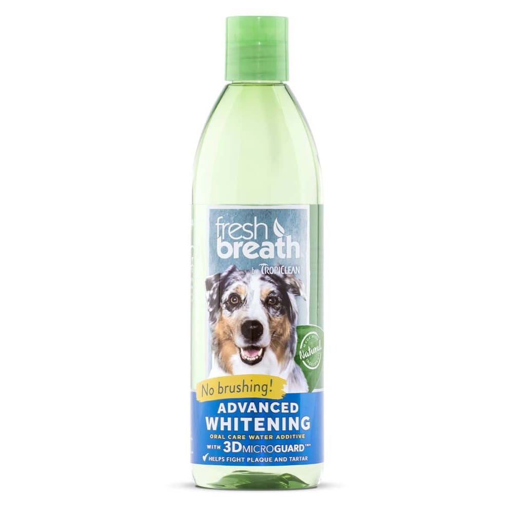TropiClean Fresh Breath Advanced Whitening Oral Care Water Additive for Dogs 16 fl. oz - Pet Supplies - TropiClean