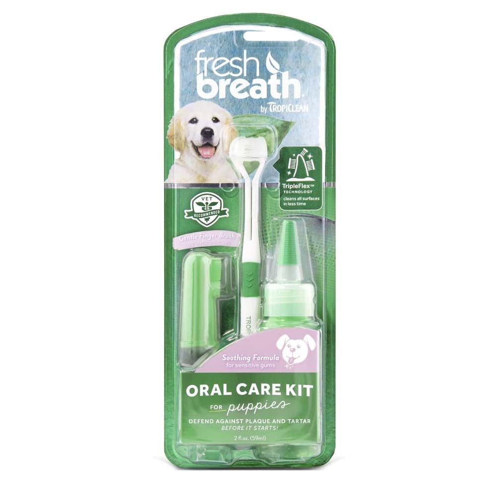 TropiClean Fresh Breath Oral Care Kit for Dogs Puppies - Pet Supplies - TropiClean