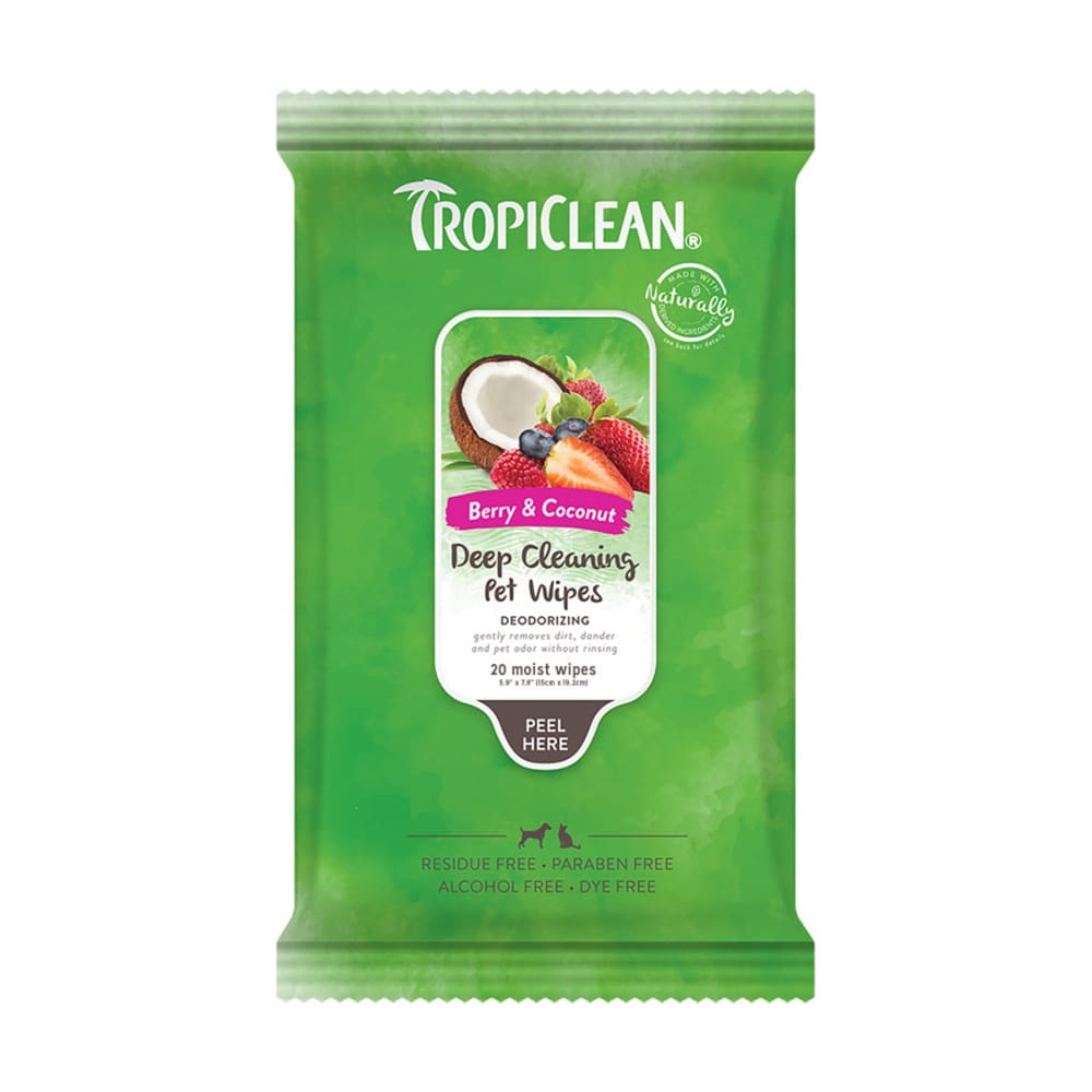 TropiClean HypoAllergenic Cleaning Wipes for Dogs 1ea-20 ct - Pet Supplies - TropiClean