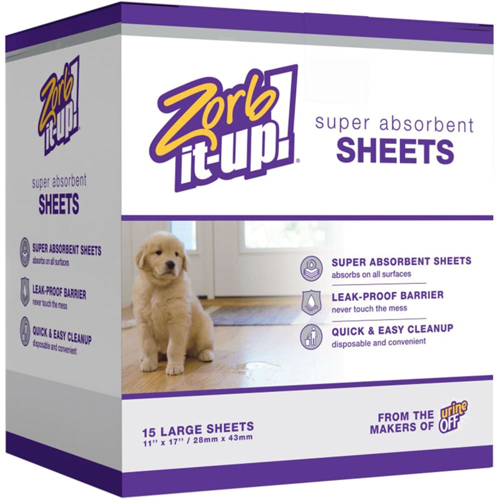 Tropiclean Urine Off Zorb It Up Sheets 15Ct - Pet Supplies - Tropiclean