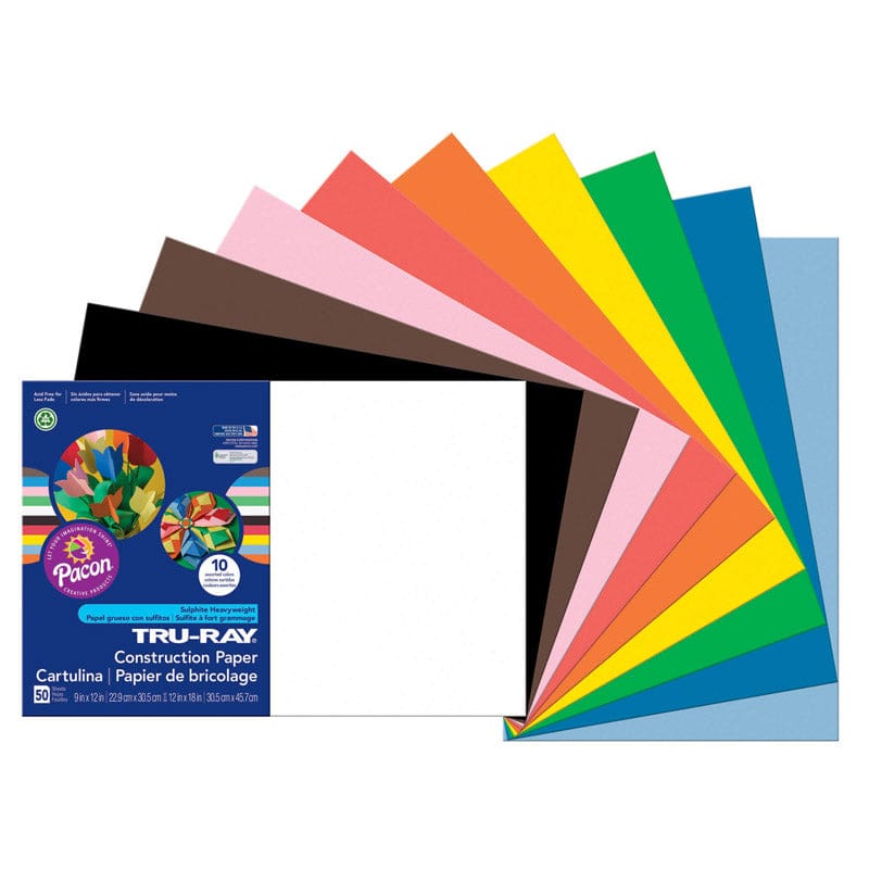 Tru Ray 12 X 18 Assorted 50 Sht Construction Paper (Pack of 6) - Construction Paper - Dixon Ticonderoga Co - Pacon