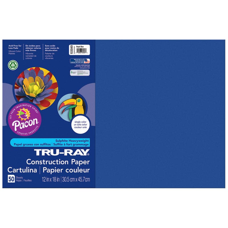 Tru Ray 12 X 18 Royal Blue 50 Sht Construction Paper (Pack of 6) - Construction Paper - Dixon Ticonderoga Co - Pacon