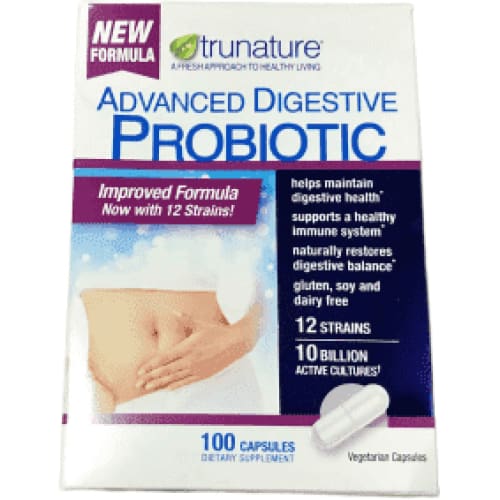 TruNature Digestive Probiotic Capsules, 100 Count - ShelHealth.Com