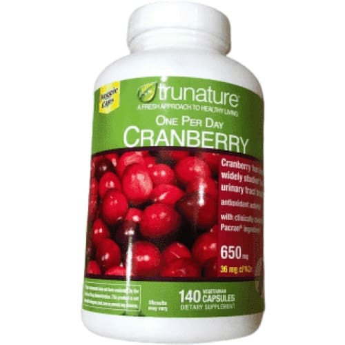 trunature One Per Day Cranberry 650 mg, 140 Vegetarian Capsules - ShelHealth.Com