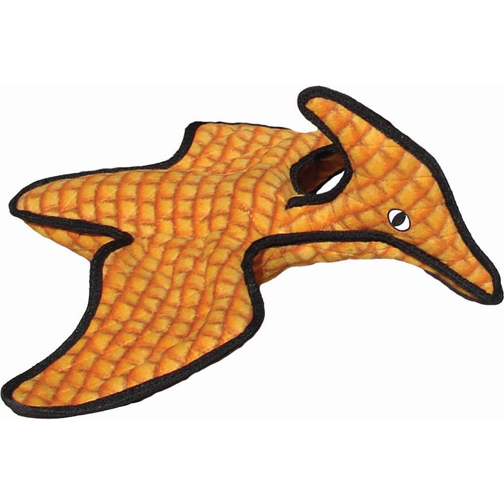 Tuffy Dinosaur Series Dog Toy Pteradactyl Orange 23 in - Pet Supplies - Tuffy
