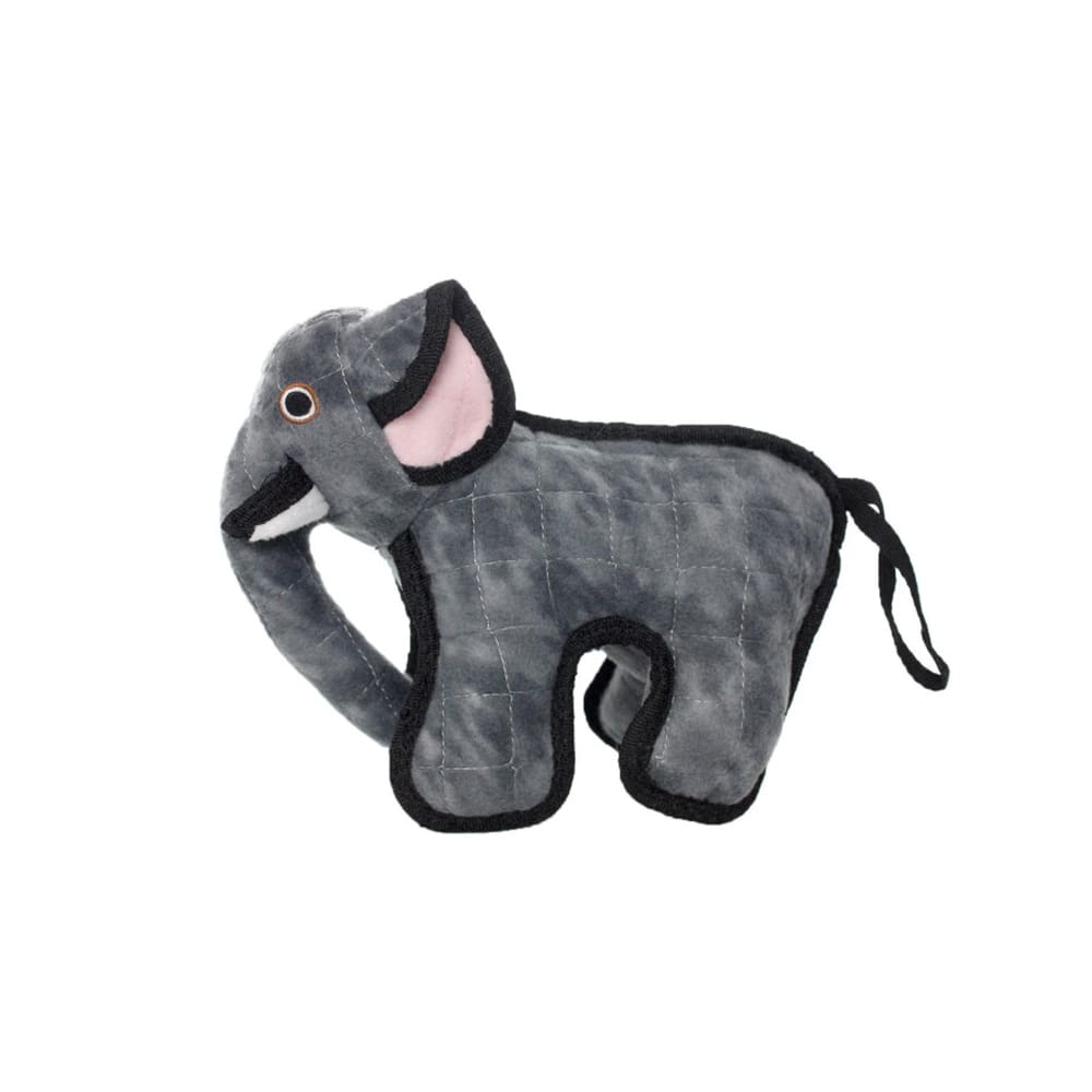 Tuffy Zoo Durable Elephant Plush Dog Toy Gray 4 in Junior - Pet Supplies - Tuffy