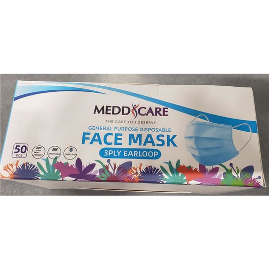 TwinMed Masks Earloop Isolation Blue Bx50 Box of 50 (Pack of 6) - PPE COVID-19 - TwinMed