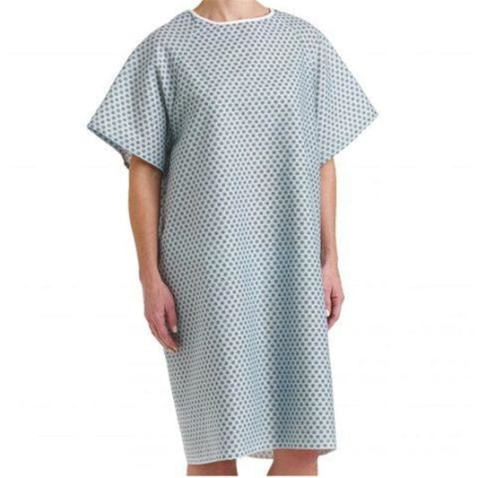 TwinMed Patient Gown Blue With Black Flakes Econ DOZEN - Item Detail - TwinMed